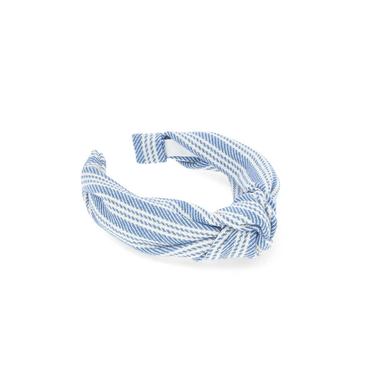 Time and Tru Striped Top Knot Headband, Blue | Walmart (US)