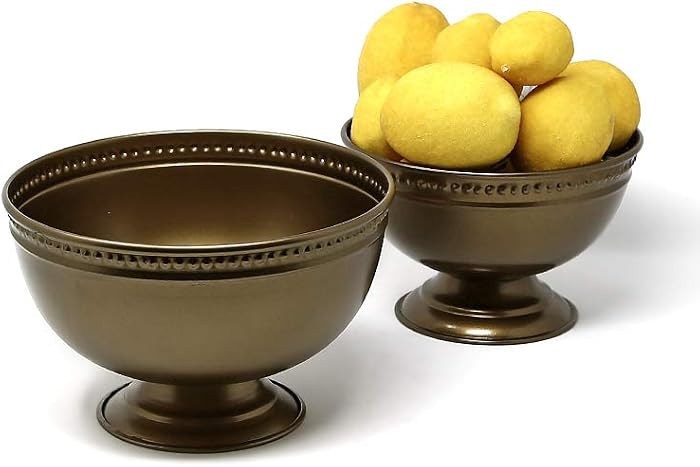 Serene Spaces Living Antique Gold Iron Pedestal Bowl, Versatile Footed Bowl, Measures 5" Tall and... | Amazon (US)