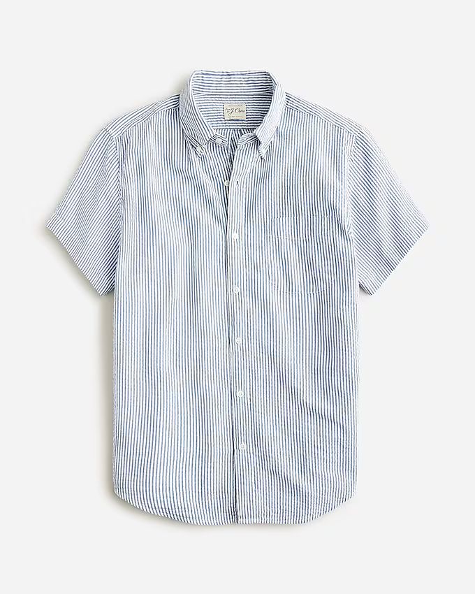 Short-sleeve yarn-dyed seersucker shirt | J.Crew US