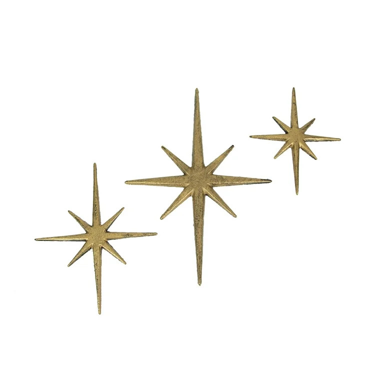 Zeckos Cast Iron Starburst Wall Hanging Mid Century Modern Art Set of 3 | Walmart (US)