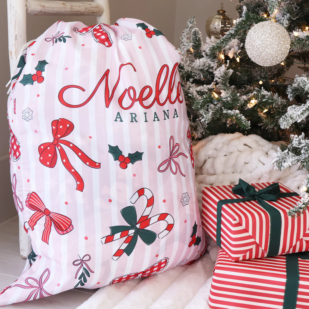 Personalized Santa Sacks | Bow What Fun | Caden Lane
