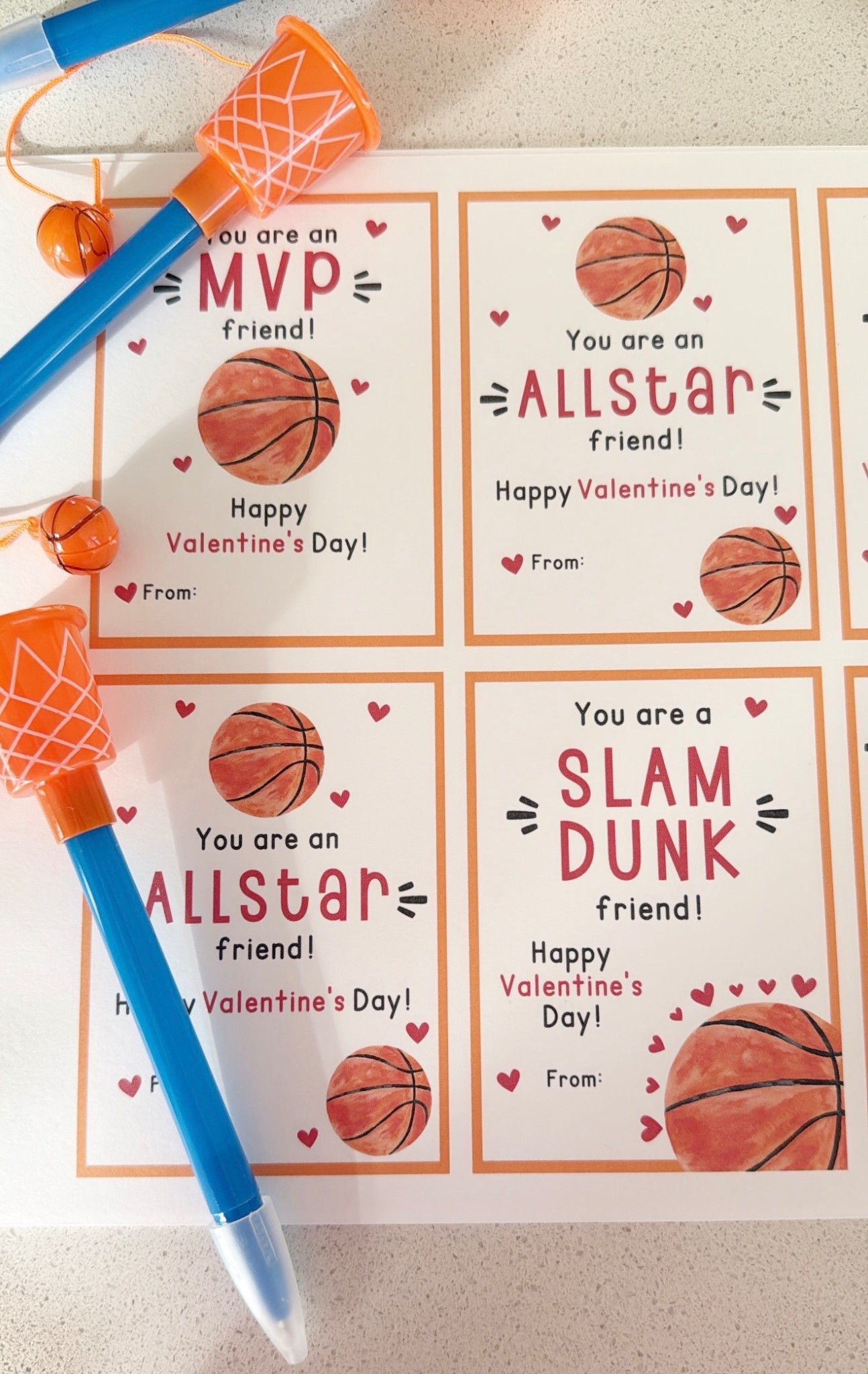 Valentine idea 
Basketball Valentine
Non candy valentine 