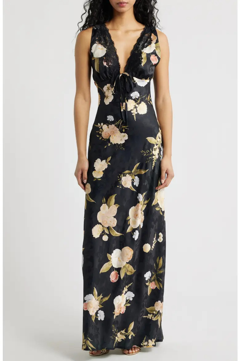 Judith Floral Jacquard Satin Slipdress (Women) | Nordstrom | Nordstrom