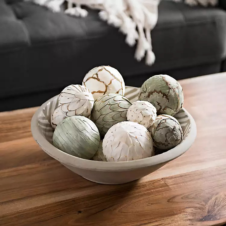 Sage and Cream Mix Dried Orb Set | Kirkland's Home