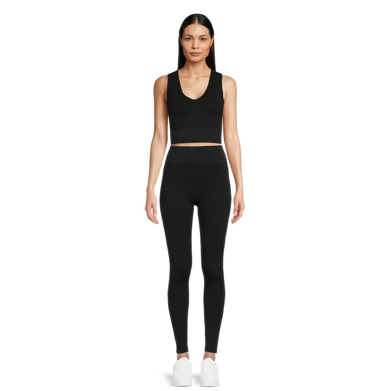 No Boundaries Juniors Seamless Tank Top and Leggings Set, 2-Piece | Walmart (US)