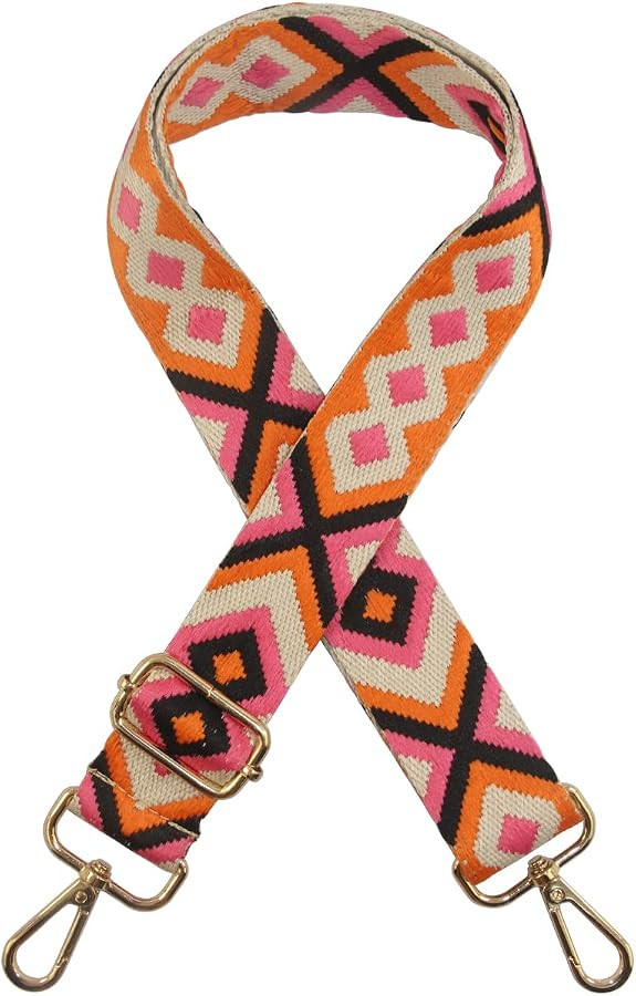 Duwi Wide Handbag&Purse Strap Jacquard Woven Guitar Style Multicolor Replacement Strap Canvas Adj... | Amazon (US)