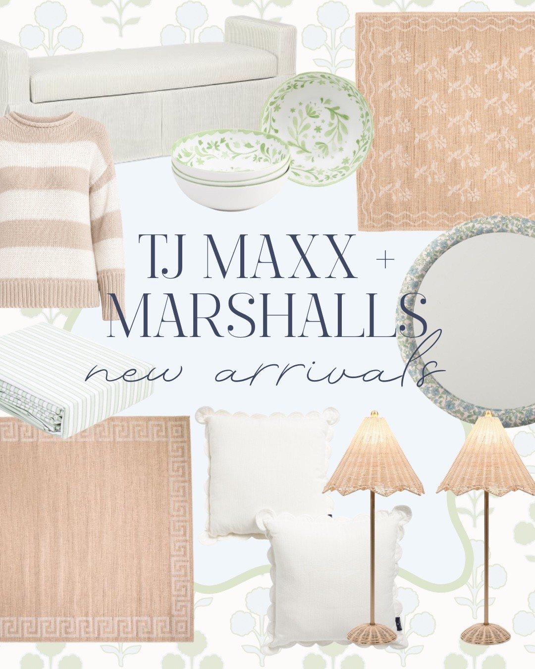 Found the best new arrivals online at @TJ Maxx and @Marshalls 🙌🏻

Grandmillennial decor, Grandmillennial home, classic style, designer looks for less, Lillian August, Erin gates rugs, outdoor rugs