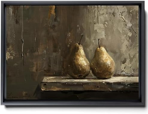 Vintage Kitchen Still Life Painting, Moody Pear Wall Art, Antique Dining Neutral Flowers Print, F... | Amazon (US)
