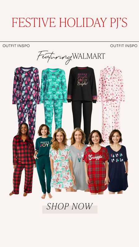 Christmas pajamas I’m shopping from Walmart @walmartfashion #walmartpartner #walmartfashion