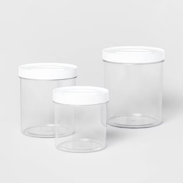 3pc Round Airtight Canister Set White - Brightroom™ | Target