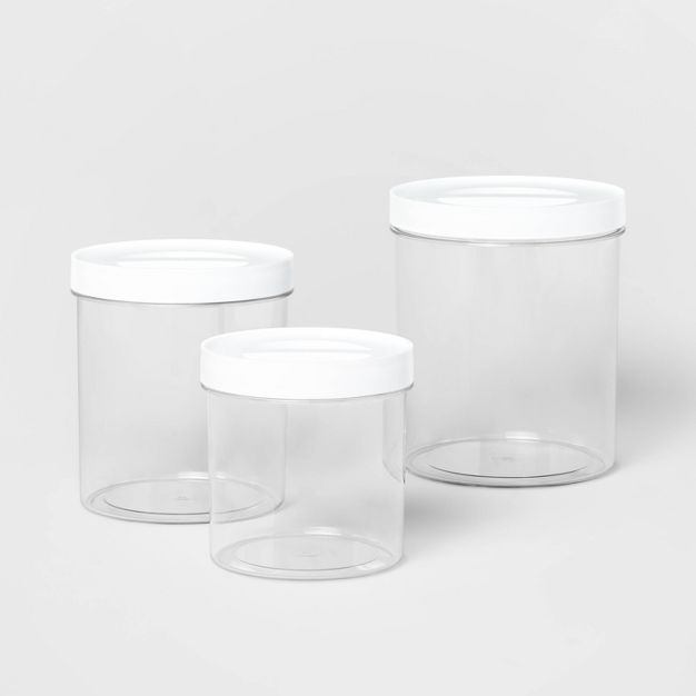 3pc Round Airtight Canister Set White - Brightroom&#8482; | Target