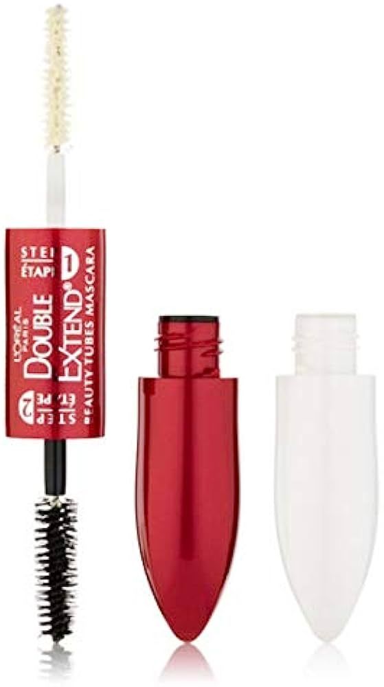 L’Oréal Paris Makeup Double Extend Beauty Tubes Lengthening 2 Step Mascara, Black, 1 Tube | Amazon (US)