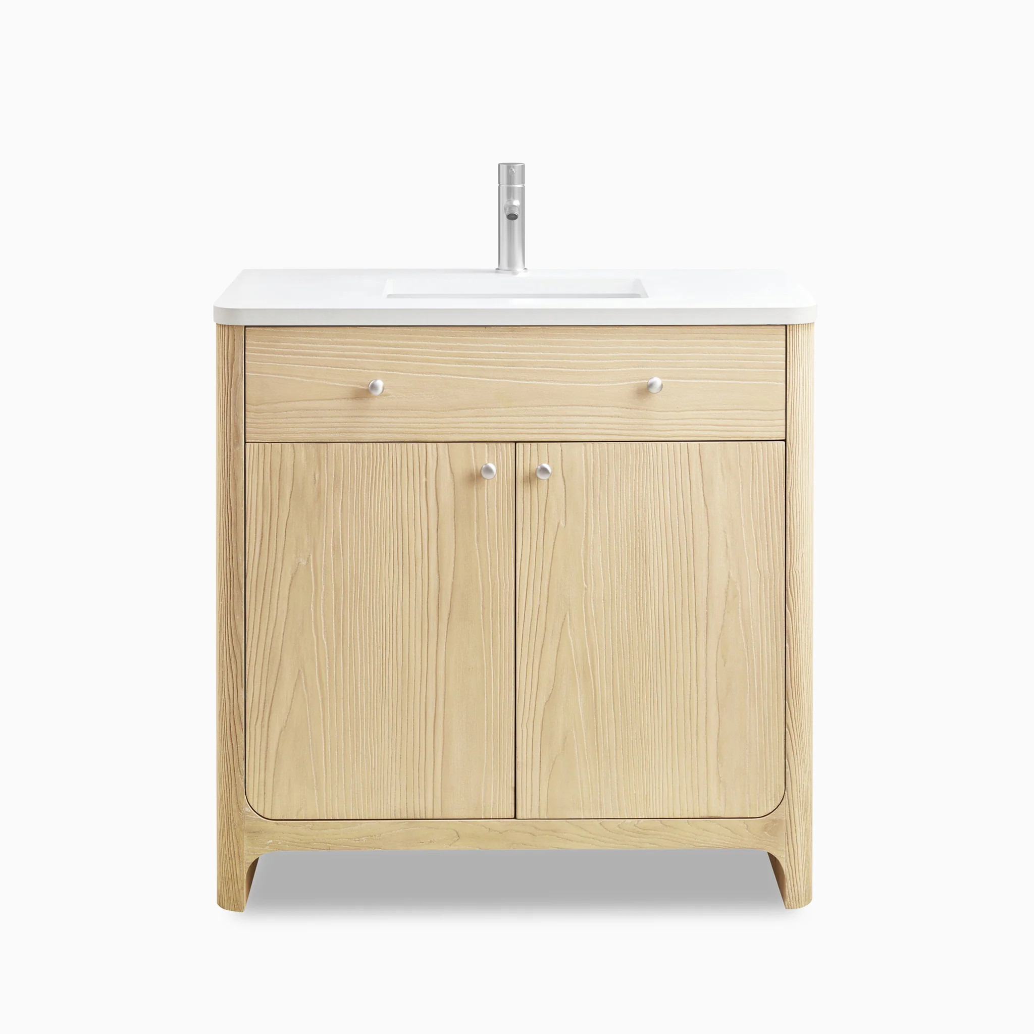 Colton 36" Single Vanity in Coastal Driftwood in with 3 cm White Zeus Quartz Top | Edward Martin
