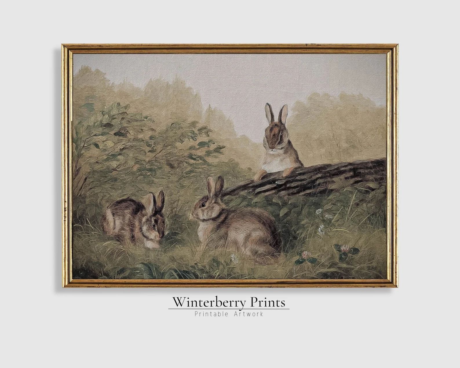 Easter Printable-vintage Rabbit Painting-vintage Easter - Etsy | Etsy (US)