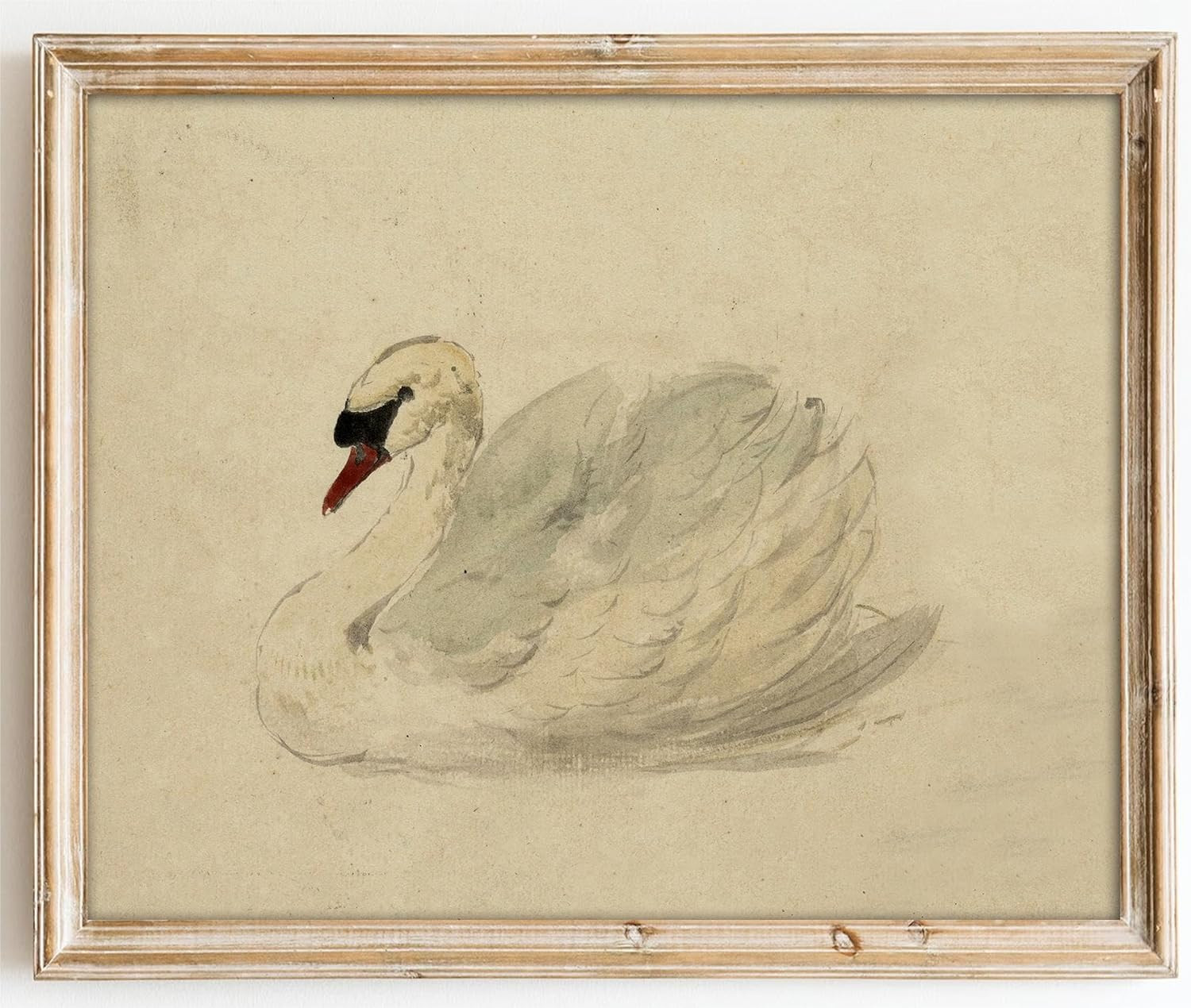 Kizbok Vintage Wall Art Decor Classical Swan Canvas Prints Farmhouse Wall Decor Rustic Watercolor... | Amazon (US)