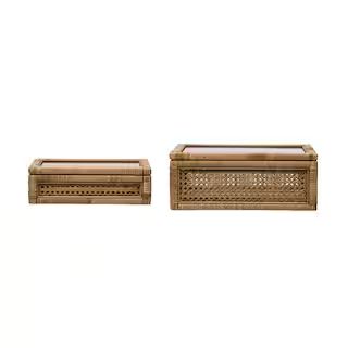 Woven Rattan Display Boxes with Glass Lids Set | Michaels Stores