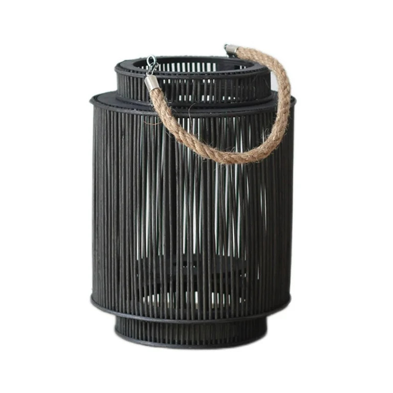 Natural Rattan Candle Lanterns Decorative Lanterns Handmade for Living Rooms Black | Walmart (US)