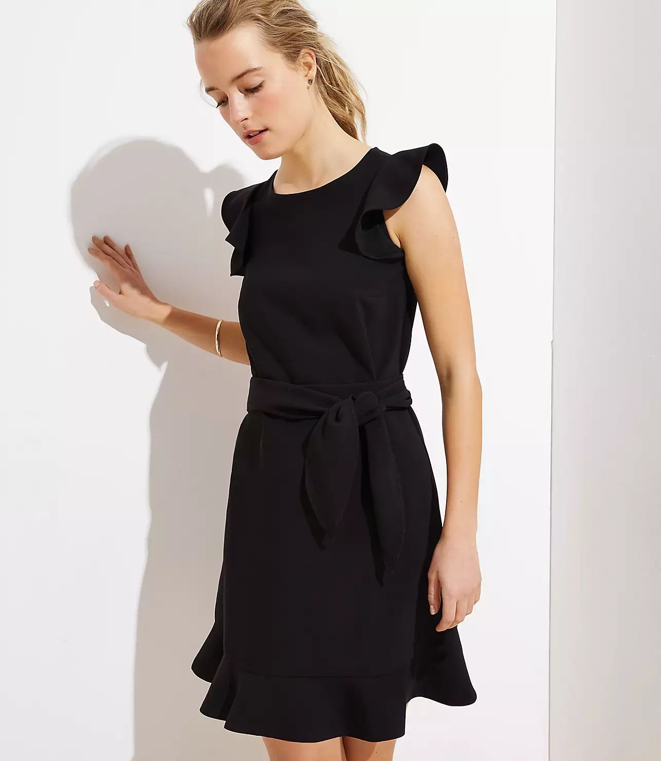 Flutter Tie Waist Dress | LOFT