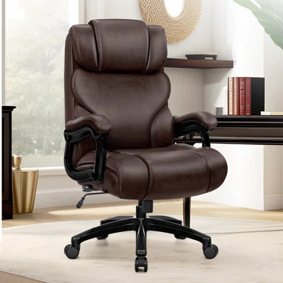 Renasia Faux Leather Swivel Executive Chair with Lumbar Support | Wayfair North America