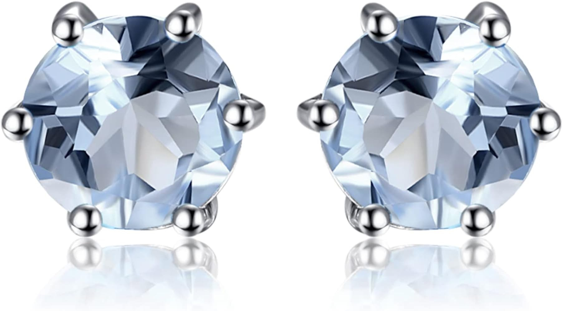 JewelryPalace Round Natural Blue Topaz Peridot Garnet Citrine Amethyst Stud Earrings for Women, 9... | Amazon (US)