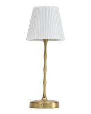 4.2x11.5 Bamboo Textured Iron Rechargeable Lamp With Fluted Shade | TJ Maxx