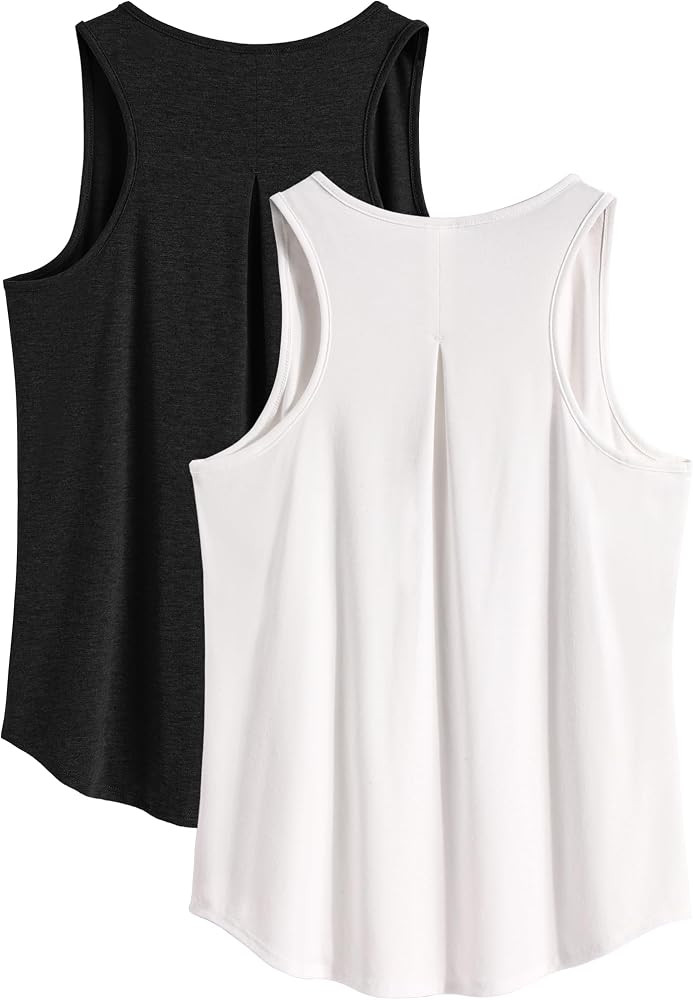PINSPARK Workout Tops for Women Racerback Tank Top Pack Sleeveless Athletic Running Tops Loose Gy... | Amazon (US)