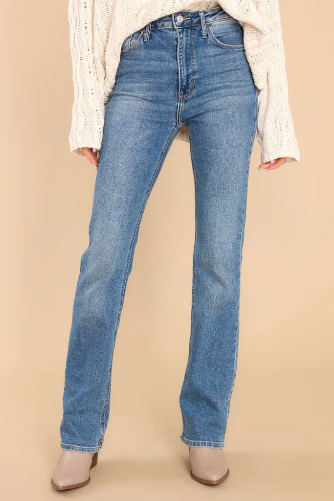 Bold As A Lion Medium Wash Straight Jeans | Red Dress 