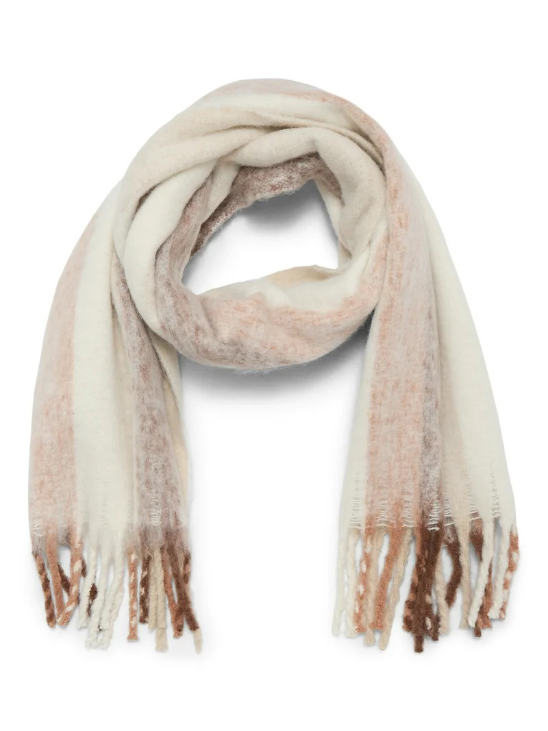 Time and Tru Women's Blanket Scarf, One Size, Ivory Tan Multi | Walmart (US)