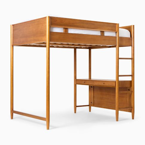 Mid-Century Full Loft Bed w/ Desk | West Elm (US)