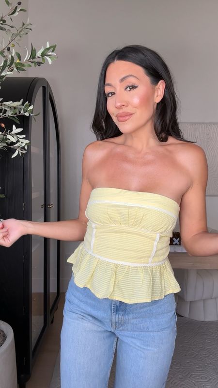 The yellow babydoll top you need! It’s from free people and comes in other colors. I am wearing a size XS and I paired it with some older Zara denim I had—linking similar! 

Under $100
Wide leg denim
Yellow tops 
Tube tops
Summer outfit 
Amazon finds



#LTKstyletip #LTKfindsunder100 #LTKSeasonal