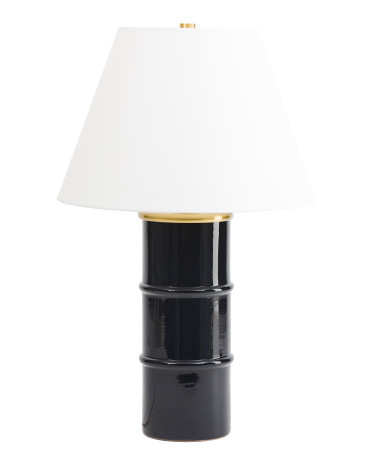 25.5 Banyan Ceramic Bamboo Textured Table Lamp | TJ Maxx