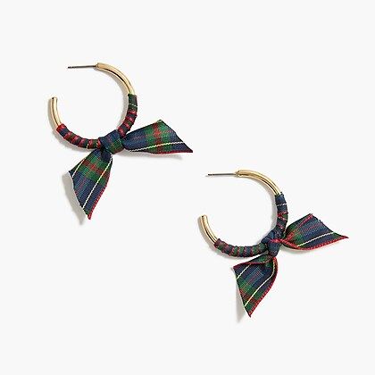 Ribbon-wrapped hoop earrings | J.Crew Factory