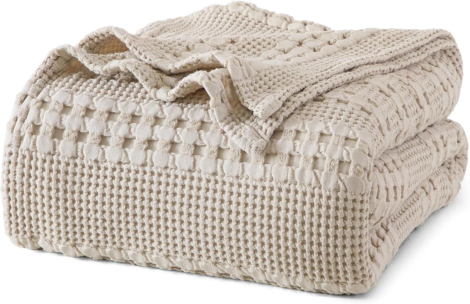 PHF 100% Cotton Waffle Weave Blanket King Size, Lightweight Washed Cotton Blanket for Spring & Su... | Amazon (US)