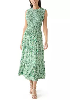 Women's Printed Smocked Midi Dress | Belk