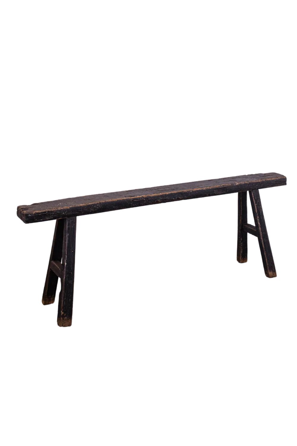 Skinny Black Elm Wood Bench | Luxe B Co