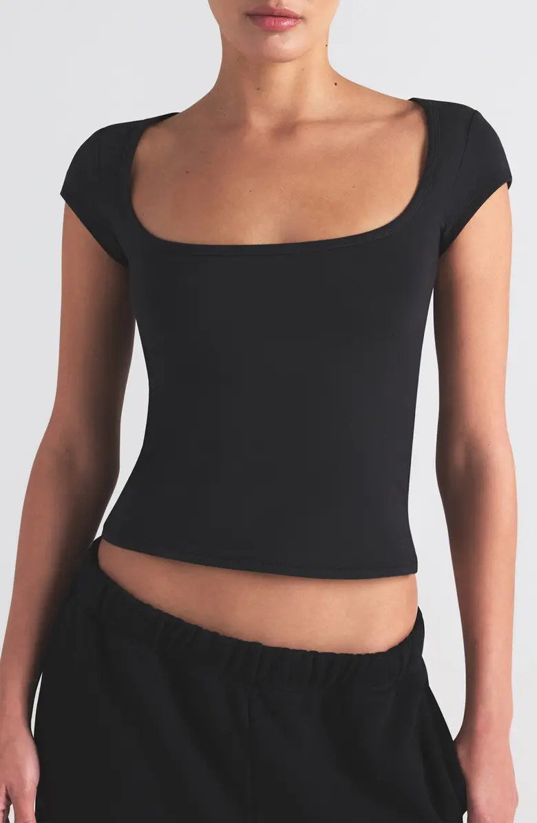 SKIMS Scoop Neck Cotton Blend Jersey T-Shirt | Nordstrom | Nordstrom