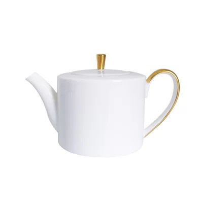 Golden Edge 32 oz. Bone China Tea Pot | Perigold