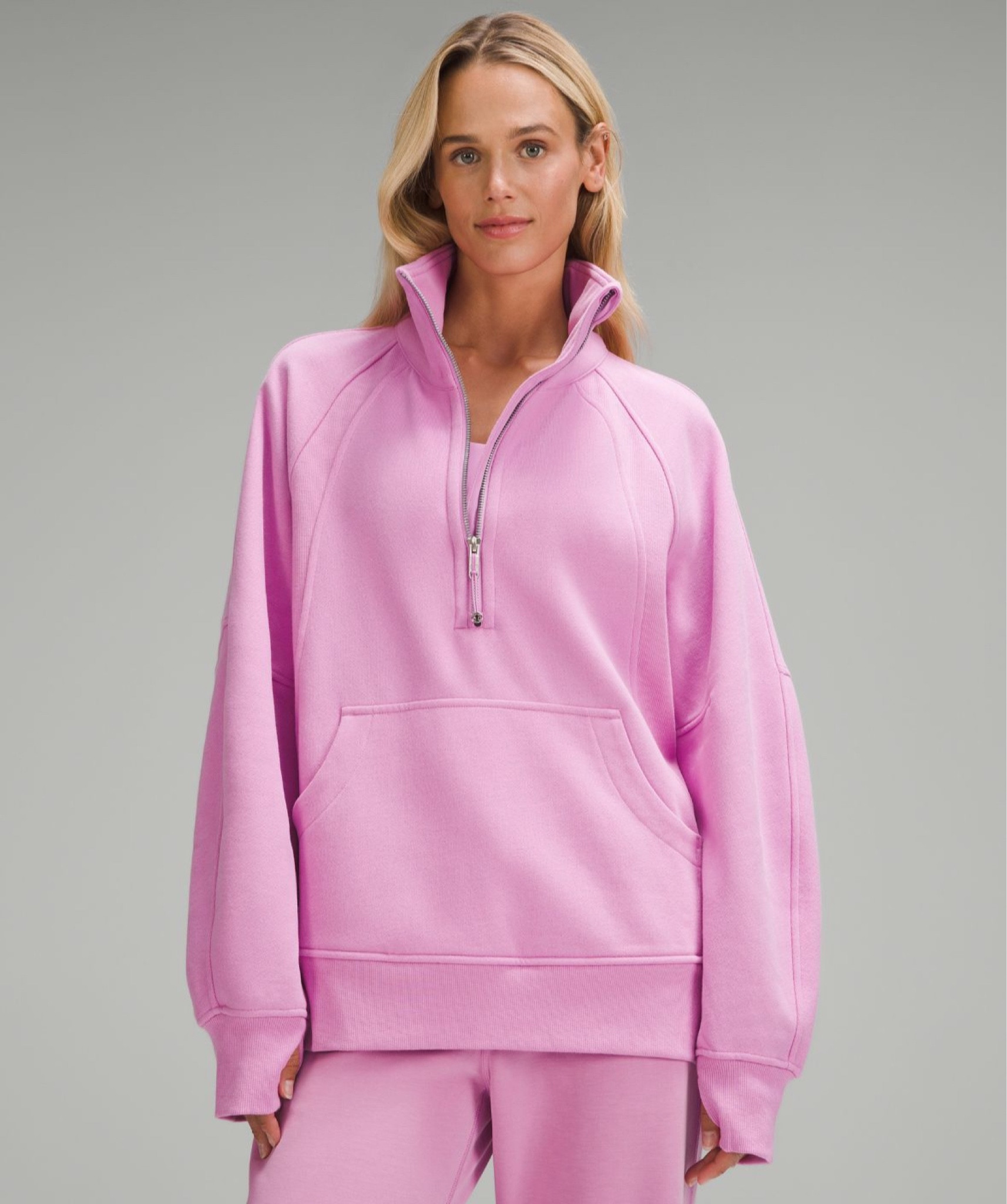 Lululemon Scuba Oversized Funnel-Neck Half-Zip in the TRENDING COLOR “Dahlia Mauve" 

#LTKSeasonal #LTKfitness