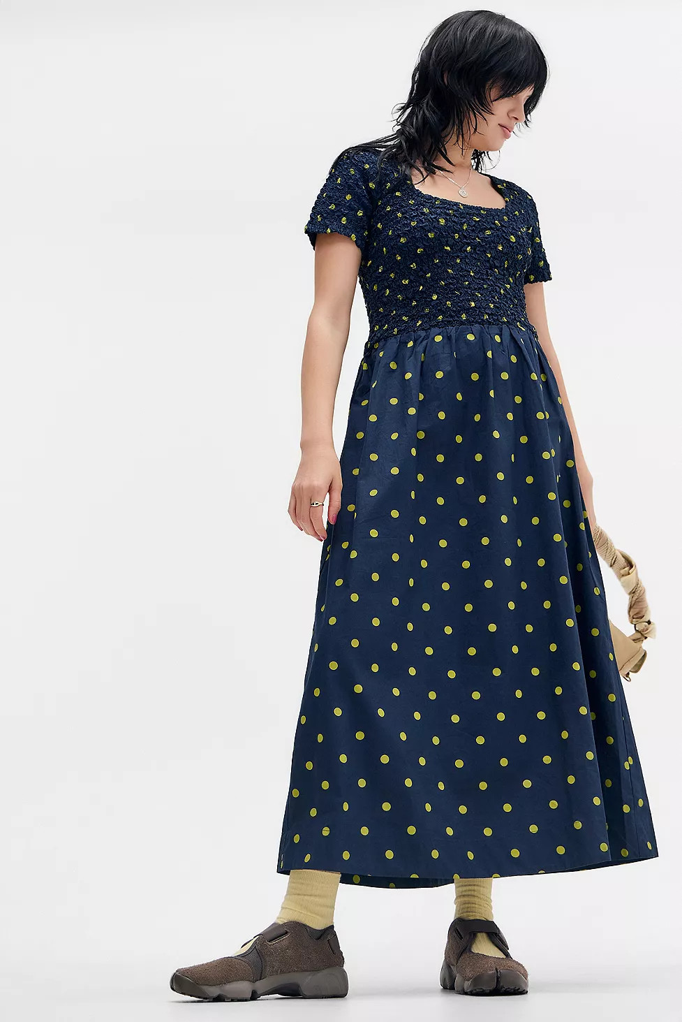 Damson Madder Malinda Super Smocked Midi Dress | Urban Outfitters UK