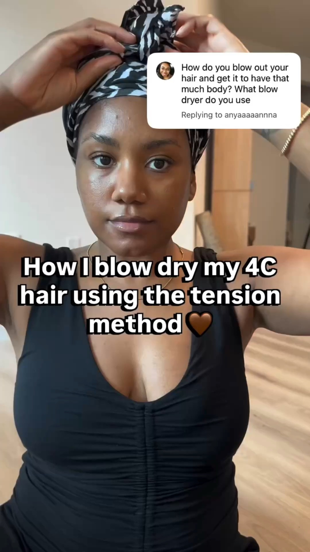 Someone asked how I blow dry my 4C hair, so here’s what works for me 🤎

I use the tension method with my Revlon blow dryer, but the biggest thing for me is making sure my hair is completely detangled BEFORE I start blow drying. I prep my hair with Design Essentials leave-in conditioner + thermal protectant, then work section by section while keeping tension on my hair as I dry it.

This helps me stretch my 4C hair while keeping my blow-dry routine simple and manageable. ✨

@revlon @revlonhairtools @designessentials 

#4CHair #BlowDry4CHair #TensionMethod #NaturalHairRoutine #NaturalHairCare