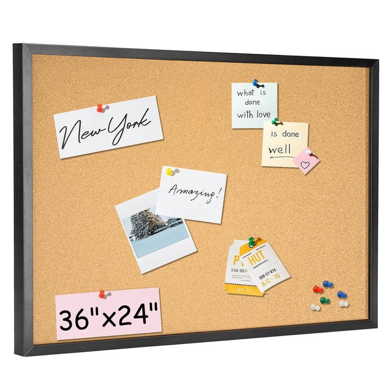 GARITIN Bulletin Board 36" x 24", Cork Board for Wall with Frame, Large Picture Pin Board for Off... | Walmart (US)