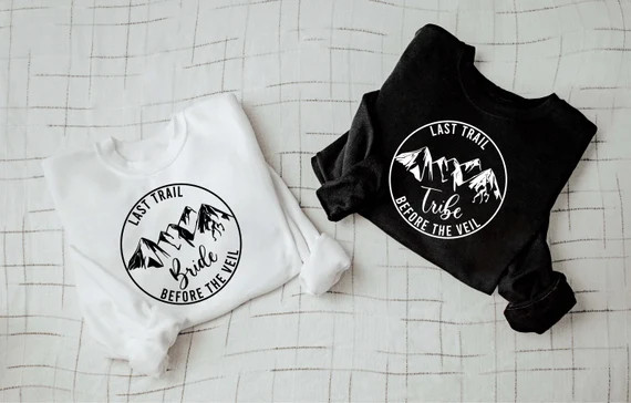 Hiking Bachelorette Sweatshirts Last Trail Bride Before the - Etsy | Etsy (US)