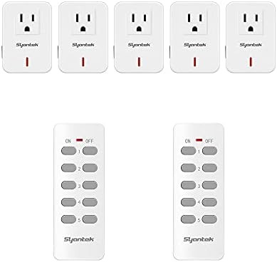 Syantek Remote Control Outlet Wireless Light Switch for Household Appliances, Expandable Remote L... | Amazon (US)