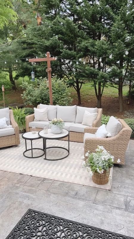 In love with our new outdoor furniture set from Walmart!

This swivel chairs are my favorite! The nesting tables are the perfect size.

The sofa and chairs come with covers to protect from weather when not it use.

Outdoor rug, outdoor throw pillow, outdoor lumbar throw pillow, ceramic planters, woven basket, outdoor patio lights, outdoor string lights, neutral outdoor furniture, solar lights, patio furniture, deck furniture. Outdoor conversation set, wicker sofa, wicker swivel chair.  Adirondack chair. 
#outdoor #patio #walmart

#LTKstyletip #LTKFind #LTKSeasonal