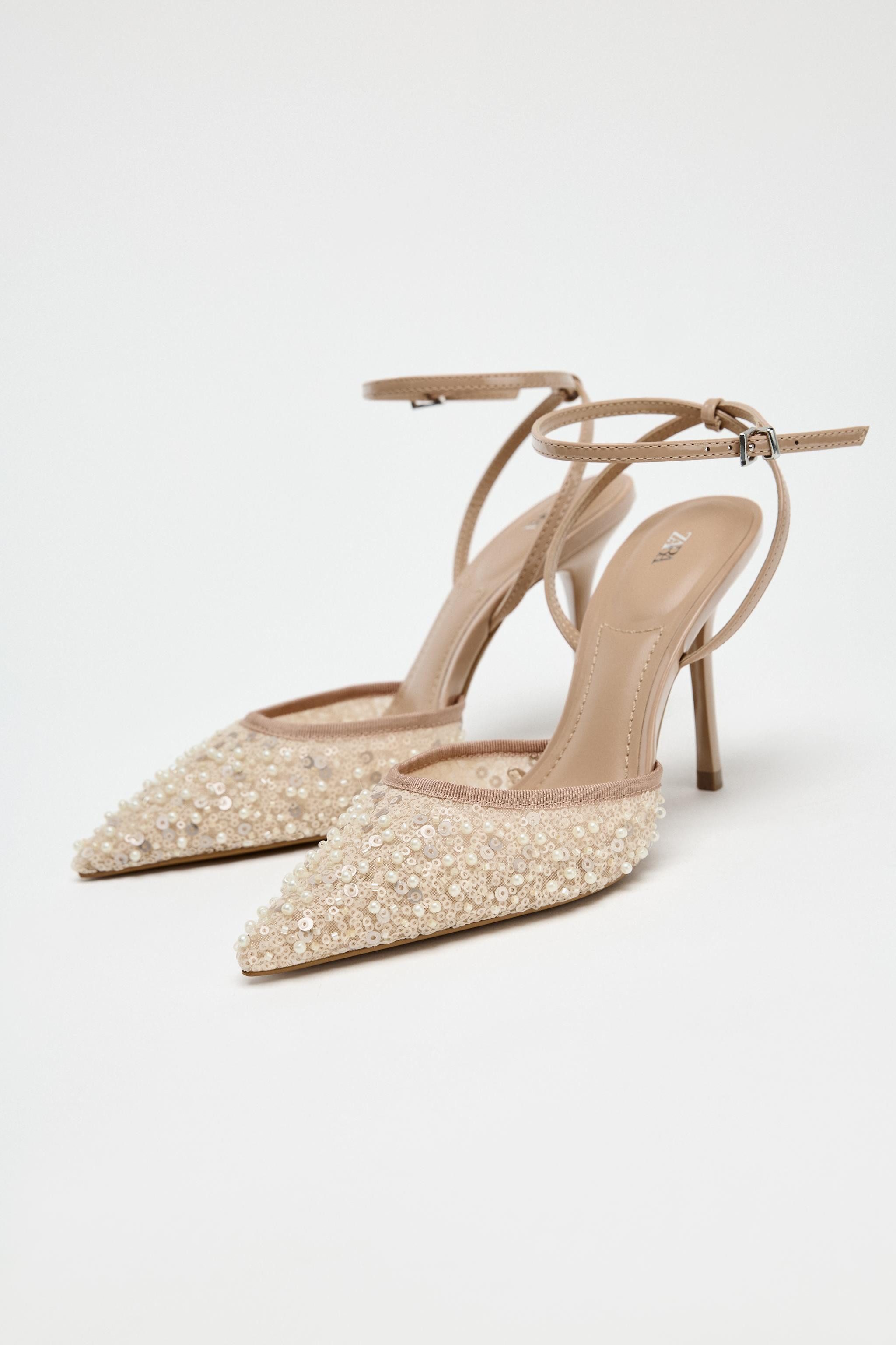 RHINESTONE MESH SLINGBACK HEELS | Zara DE