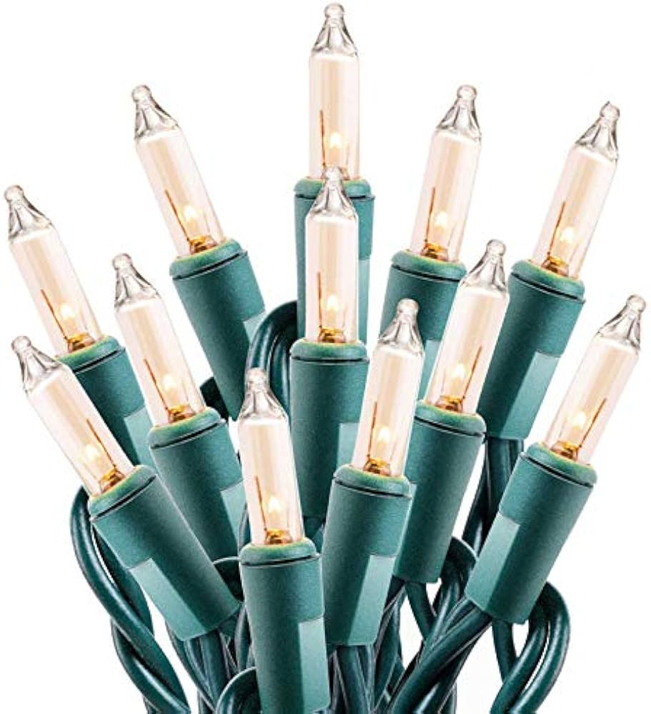 Clear Christmas String Lights 100 Count 25Ft Incandescent Bulb Mini Lights for Indoor Christmas T... | Amazon (CA)