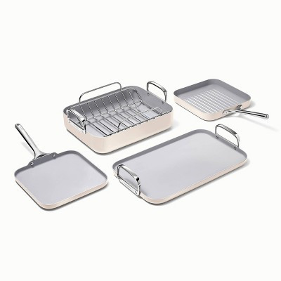 Caraway Home 7pc Square Cookware Set Cream | Target