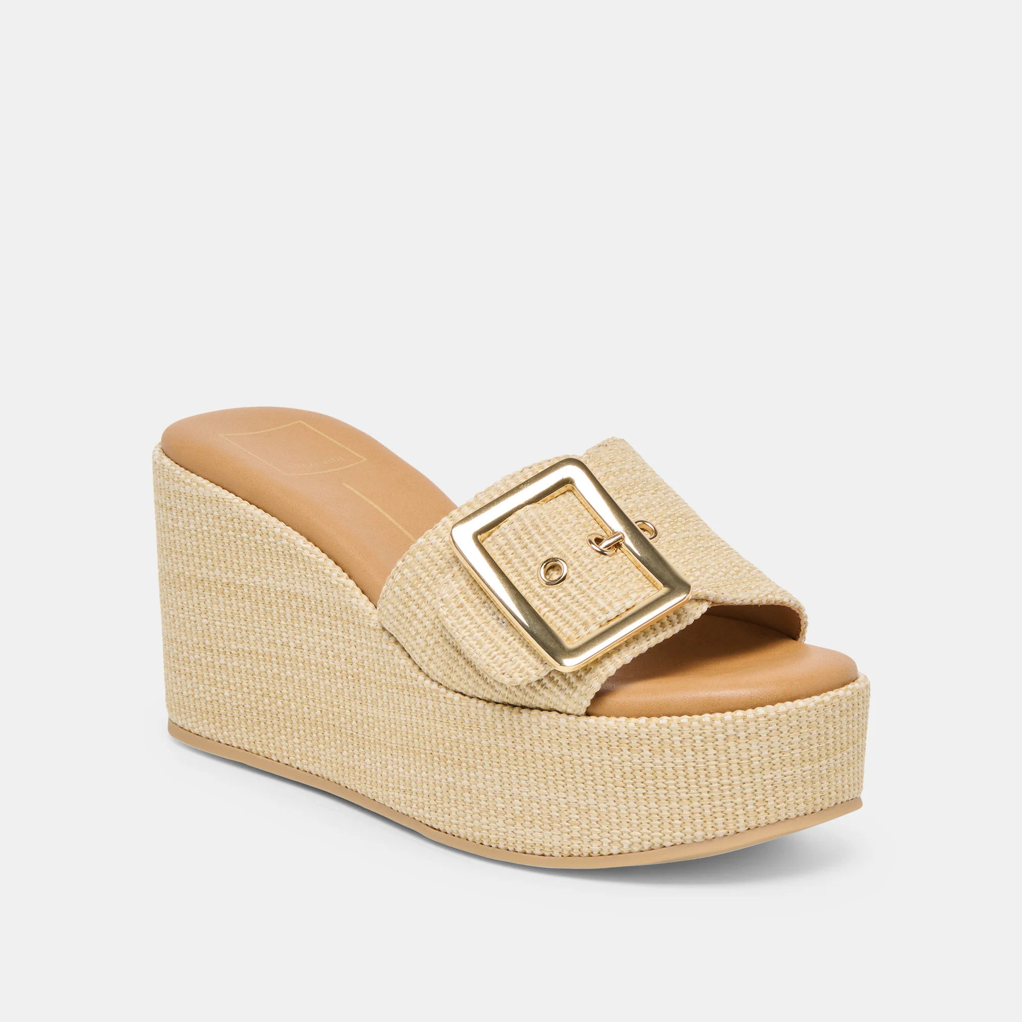 Jilian Wedges Lt Natural Raffia | DolceVita.com