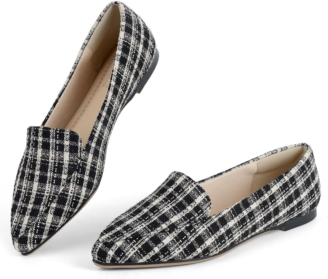 MUSSHOE Loafers for Women Comfortable Pointed Toe Memory Foam Women's Loafers | Amazon (US)