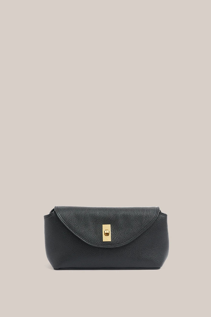 Sloane Black Leather Crossbody Clutch | VESTIRSI